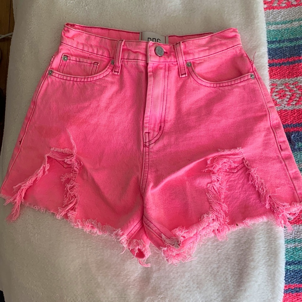 BDG urban outfitters hot pink denim shorts